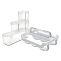 Deflecto Stackable Caddy Organizer with S, M and L Containers, Plastic, 10.5 x 14 x 6.5, White Caddy/Clear Containers (29003)