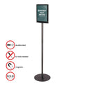 Deflecto Double-Sided Magnetic Sign Display, 8.5 x 11 Insert, 56" Tall, Clear/Black (692056)