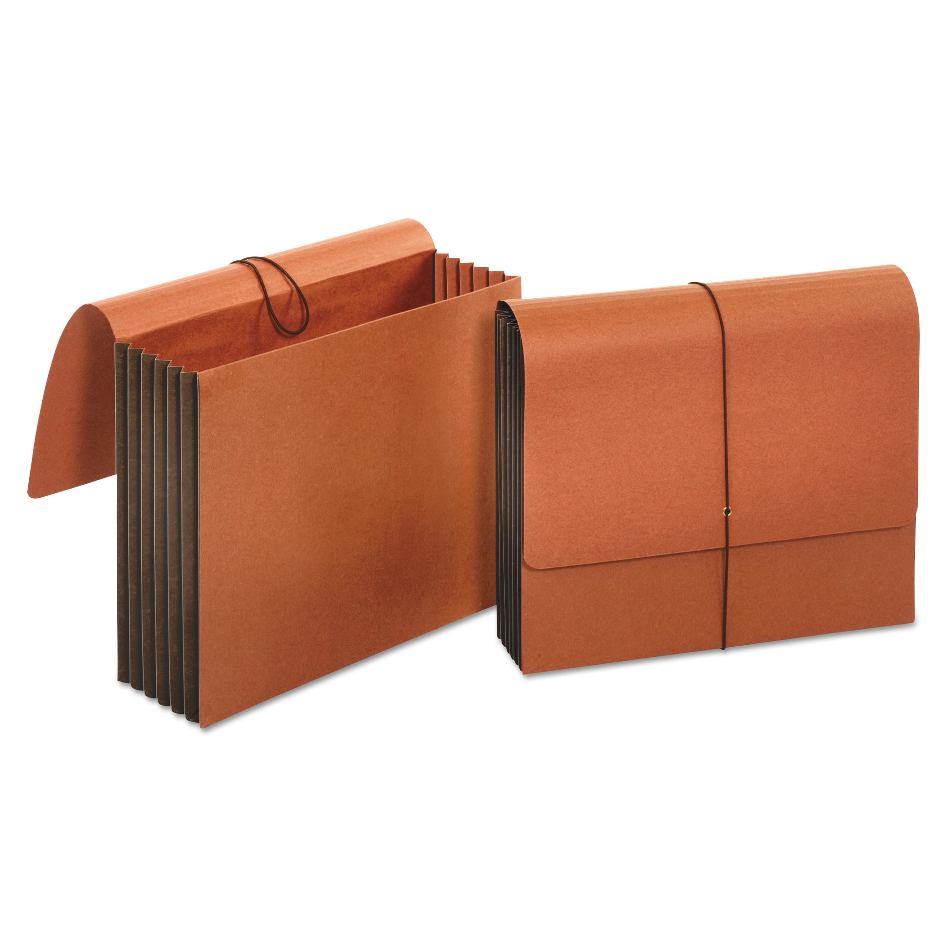 Universal Extra Wide Expanding Wallets, 5.25" Expansion, 1 Section, Elastic Cord Closure, Letter Size, Redrope (13090)