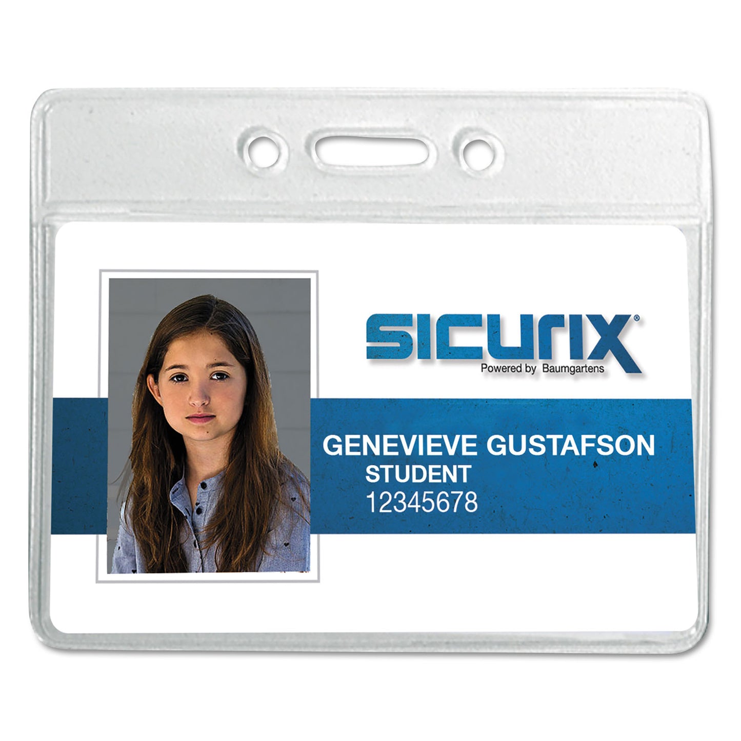 SICURIX Badge Holder, Horizontal, 2.13 x 3.38, Clear, 12/Pack (67810)