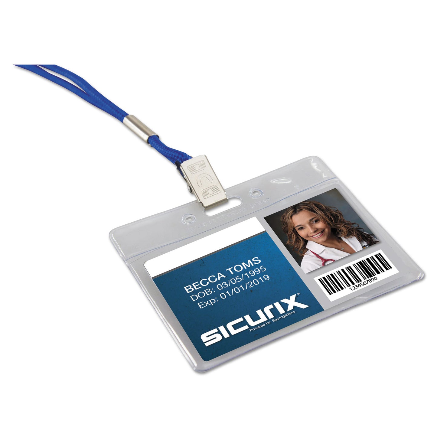 SICURIX Badge Holder, Horizontal, 2.13 x 3.38, Clear, 12/Pack (67810)