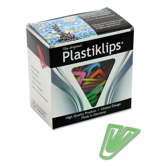 Baumgartens Plastiklips Paper Clips, Extra Large, Smooth, Assorted Colors, 50/Box (LP1700)