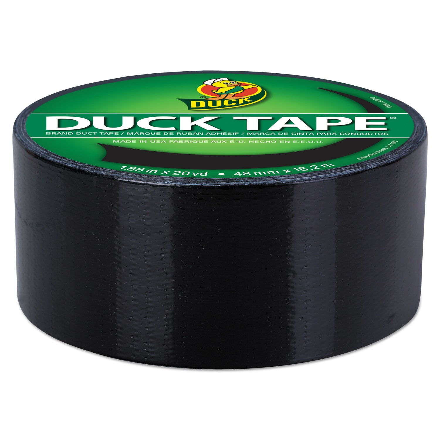 Duck Colored Duct Tape, 3" Core, 1.88" x 20 yds, Black (1265013)