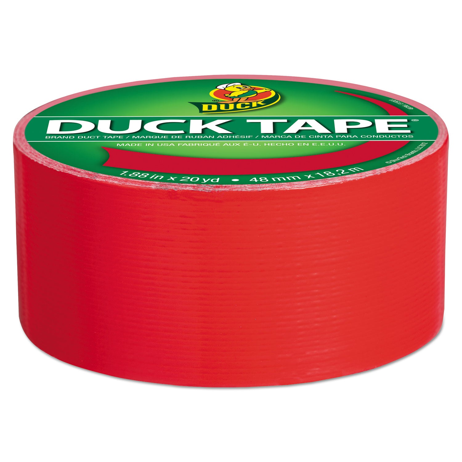 Duck Colored Duct Tape, 3" Core, 1.88" x 20 yds, Red (1265014)