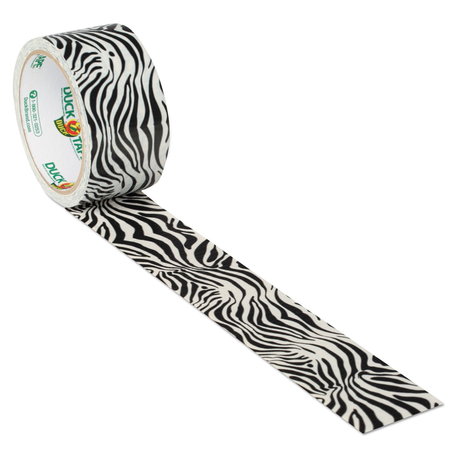 Duck Colored Duct Tape, 3" Core, 1.88" x 10 yds, Black/White Zebra (1398132)