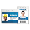 SICURIX Badge Holder, Horizontal, 2.13 x 3.38, Clear, 12/Pack (67810)