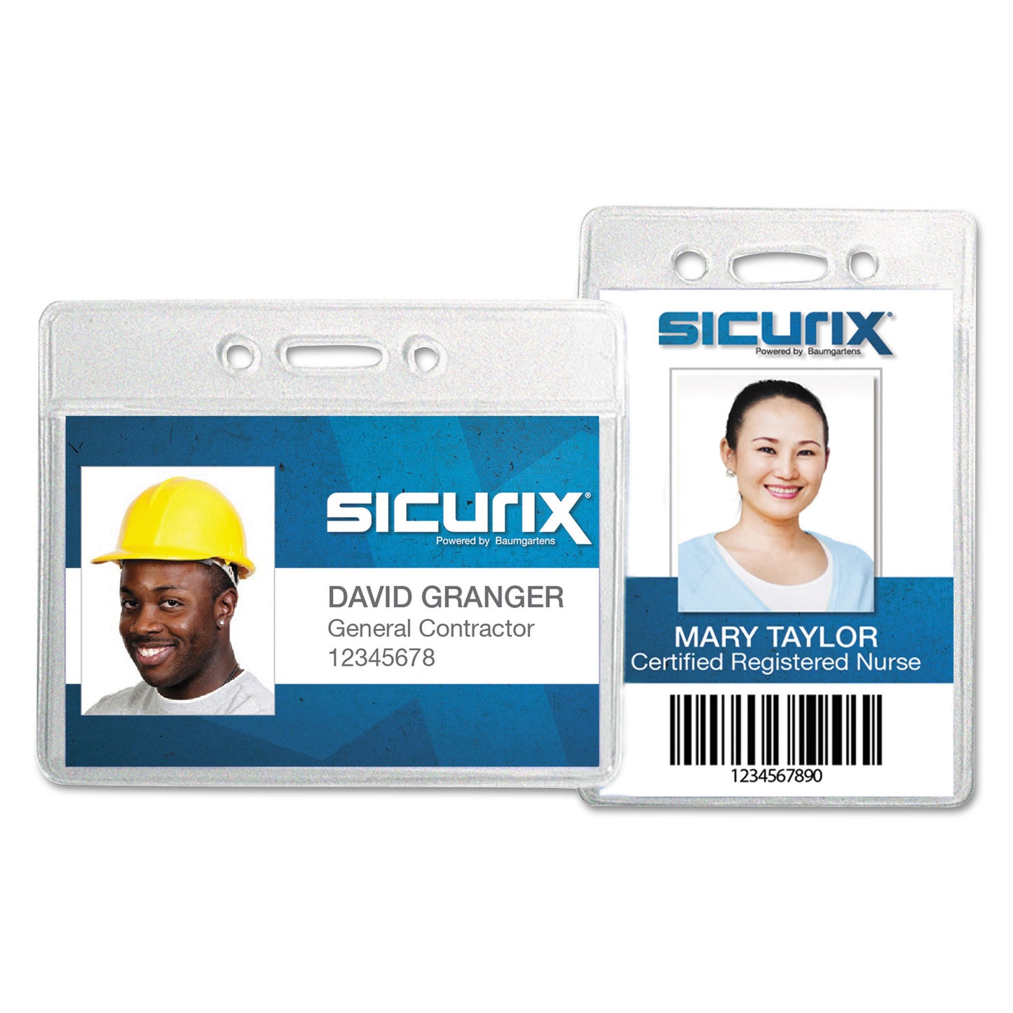 Sicurix Proximity Badge Holder, Horizontal, 4w x 3h, Clear, 50/Pack (47810)