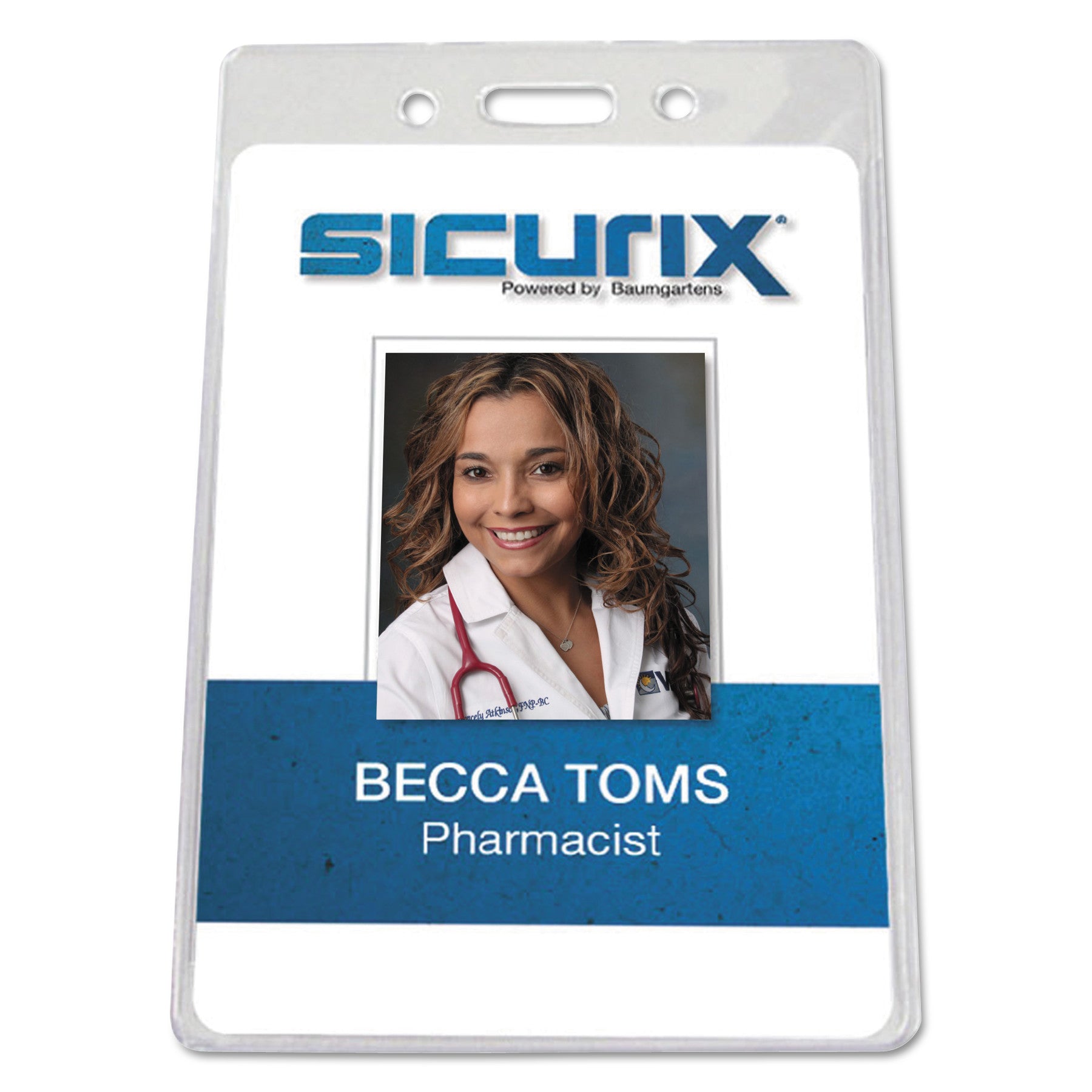 SICURIX Badge Holder, Vertical, 2.75 x 4.13, Clear, 12/Pack (67820)