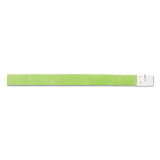 SICURIX Security Wristbands, Sequentially Numbered, 10" x 0.75", Green, 100/Pack (85060)