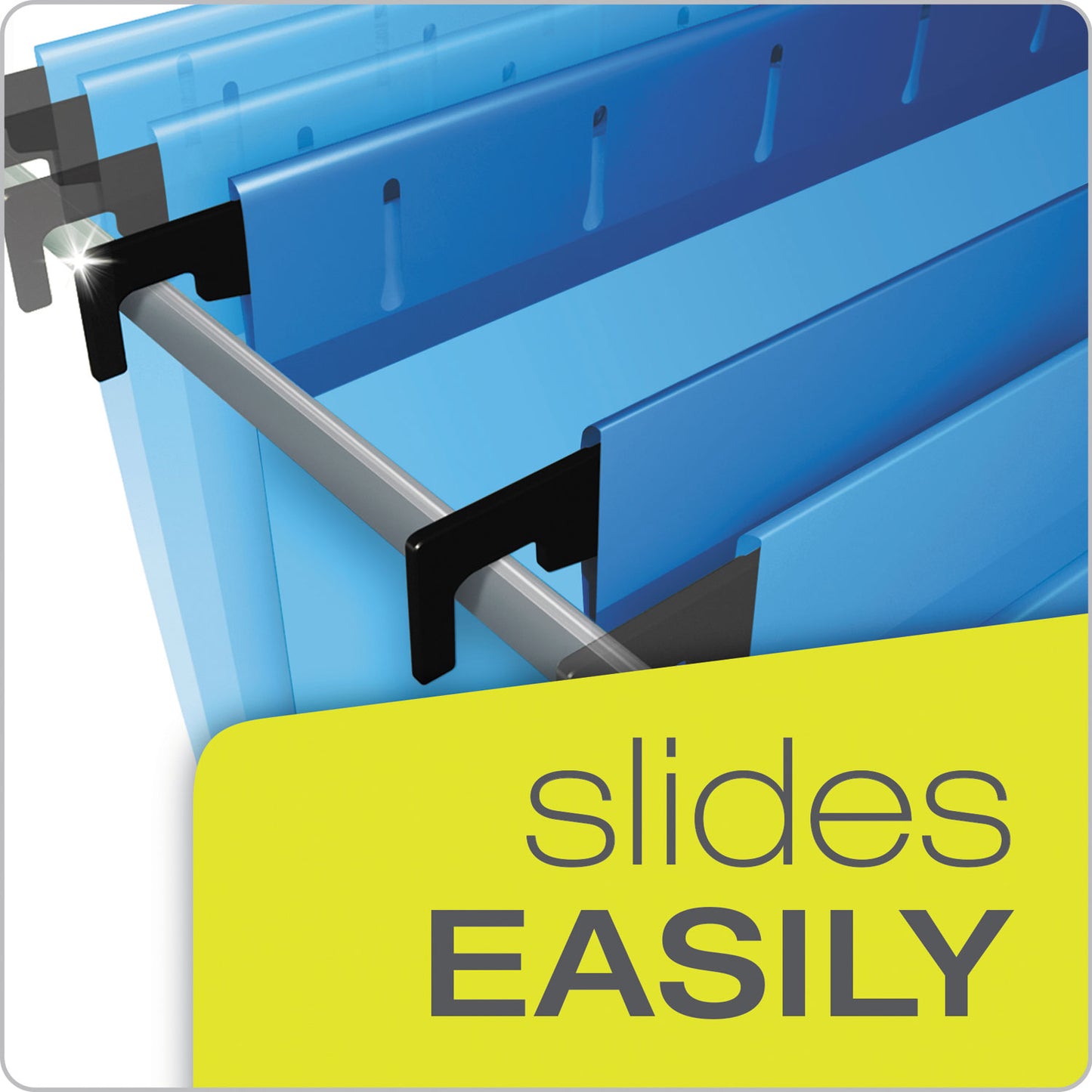 Pendaflex SureHook Reinforced Extra-Capacity Hanging Box File, 1 Section, 2" Capacity, Legal Size, 1/5-Cut Tabs, Blue, 25/Box (59302)