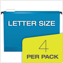 Pendaflex SureHook Hanging Pocket File, Letter Size, 1/5-Cut Tabs, Assorted Colors, 4/Pack (09213)