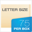 Pendaflex SmartShield End Tab File Folders, Straight Tabs, Letter Size, Manila, 75/Box (62710)