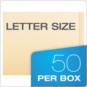 Pendaflex Manila Laminated End Tab Fastener Folders, 11-pt Manila, 0.75" Expansion, 2 Fasteners, Letter Size, Manila Exterior, 50/Box (13160)