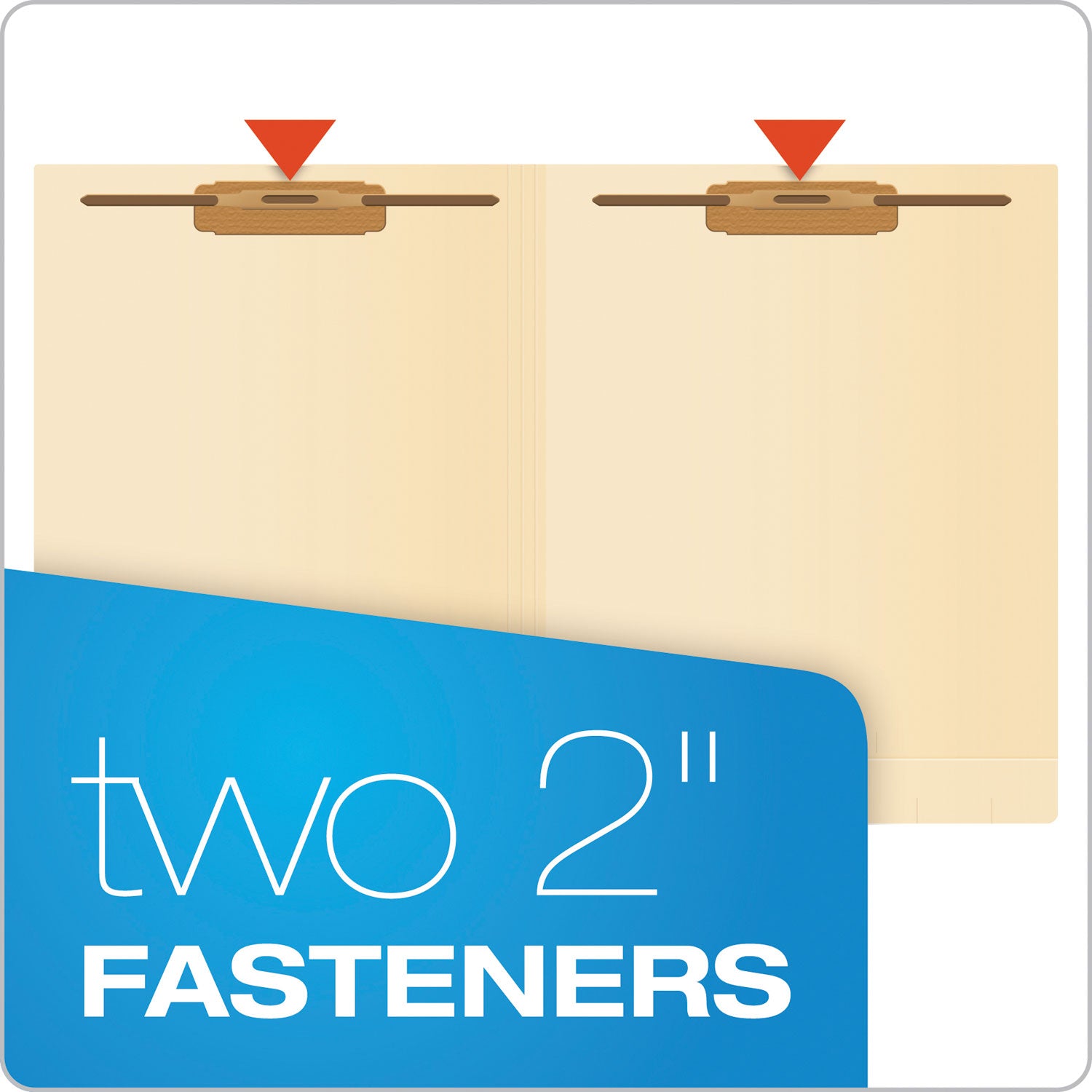 Pendaflex Manila Laminated End Tab Fastener Folders, 11-pt Manila, 0.75" Expansion, 2 Fasteners, Letter Size, Manila Exterior, 50/Box (13160)