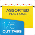 Pendaflex SureHook Hanging Folders, Letter Size, 1/5-Cut Tabs, Yellow, 20/Box (615215YEL)