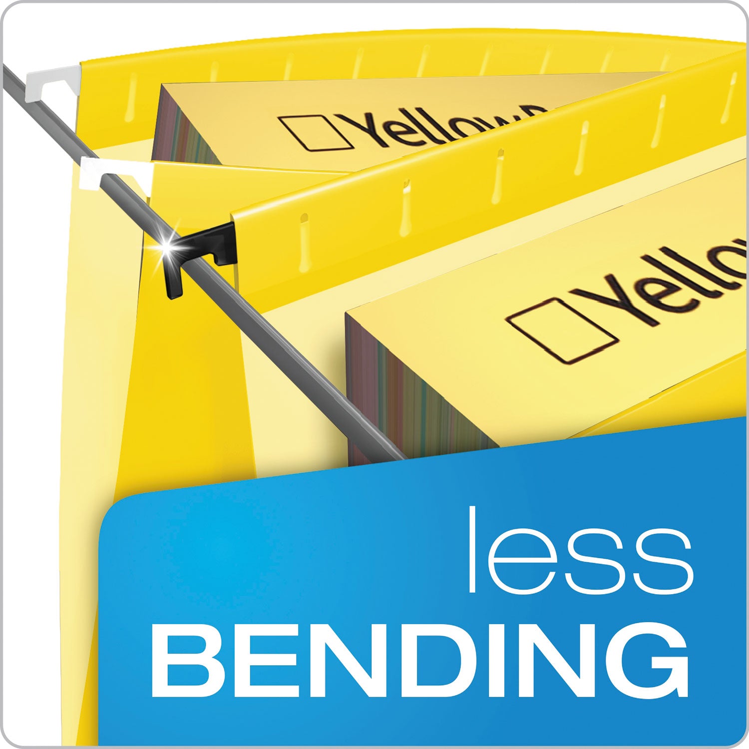 Pendaflex SureHook Hanging Folders, Legal Size, 1/5-Cut Tabs, Yellow, 20/Box (615315YEL)