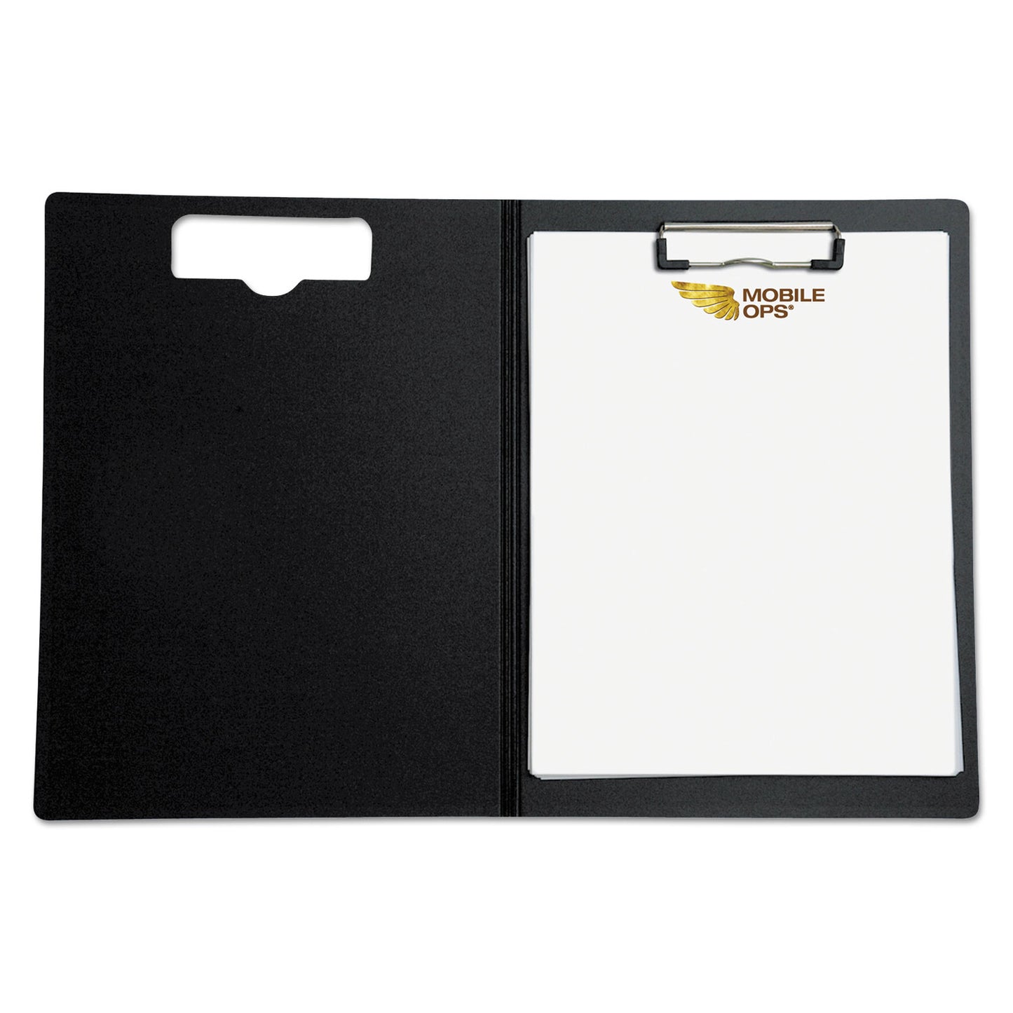 Mobile OPS Portfolio Clipboard with Low-Profile Clip, Portrait Orientation, 0.5" Clip Capacity, Holds 8.5 x 11 Sheets, Black (61634)