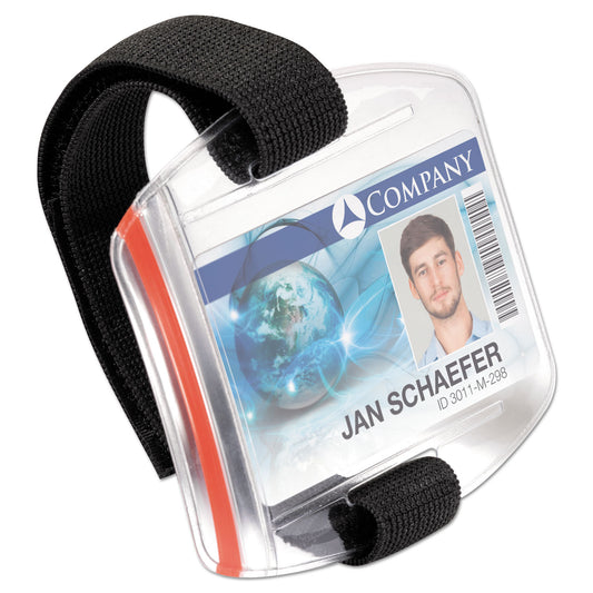 Durable Card Holder Outdoor Secure, Vertical, 3.42" x 2.12", Clear, 10/Box (841419)