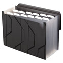 Pendaflex Sliding Cover Expanding File, 4" Expansion, 13 Sections, Cord/Hook Closure, 1/6-Cut Tabs, Letter Size, Black (02327)