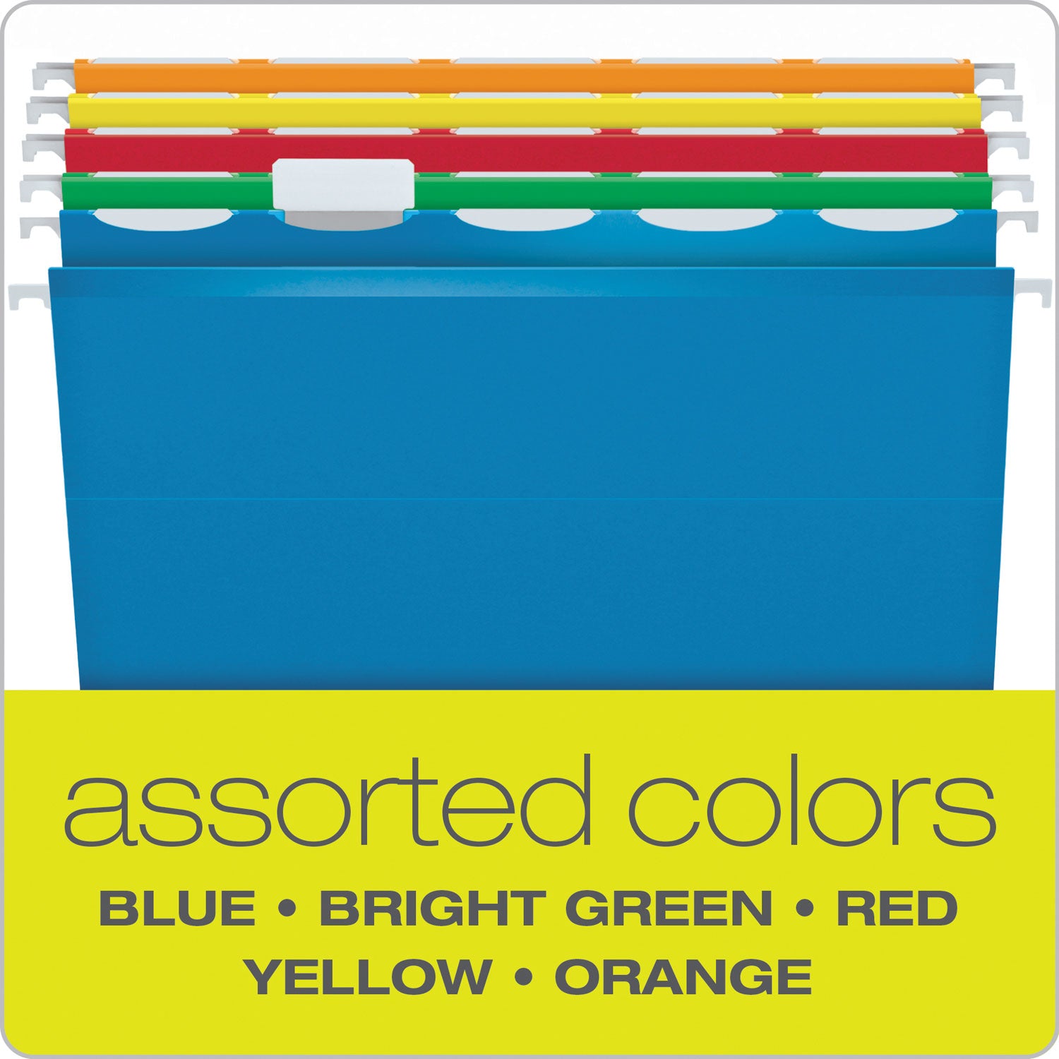 Pendaflex Ready-Tab Colored Reinforced Hanging Folders, Legal Size, 1/6-Cut Tabs, Assorted Colors, 25/Box (42593)