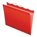 Pendaflex Ready-Tab Colored Reinforced Hanging Folders, Letter Size, 1/5-Cut Tabs, Red, 25/Box (42623)