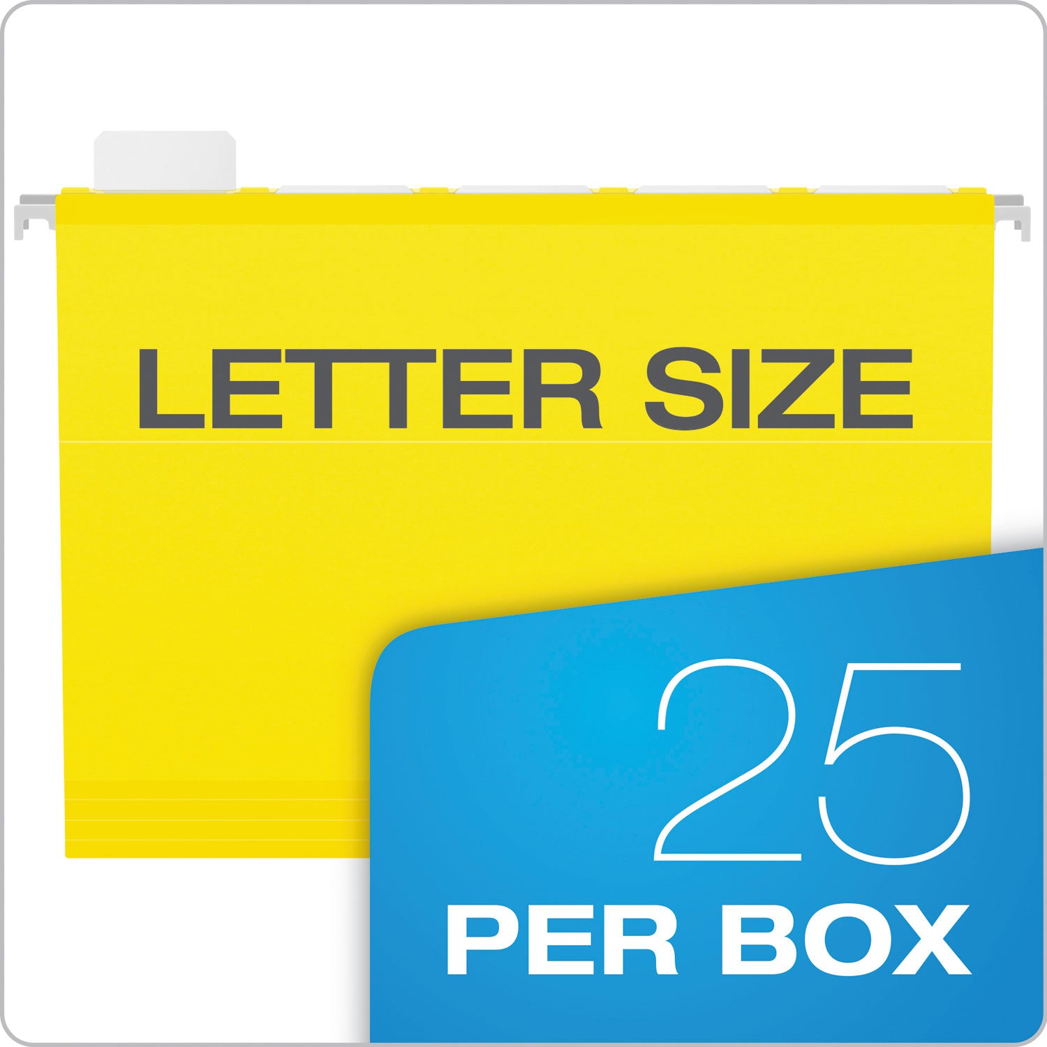 Pendaflex Ready-Tab Colored Reinforced Hanging Folders, Letter Size, 1/5-Cut Tabs, Yellow, 25/Box (42624)