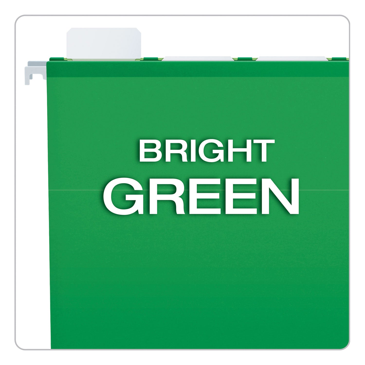 Pendaflex Ready-Tab Colored Reinforced Hanging Folders, Letter Size, 1/5-Cut Tabs, Bright Green, 25/Box (42626)