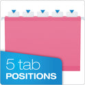 Pendaflex Ready-Tab Colored Reinforced Hanging Folders, Letter Size, 1/5-Cut Tabs, Pink, 20/Box (90240)