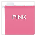 Pendaflex Ready-Tab Colored Reinforced Hanging Folders, Letter Size, 1/5-Cut Tabs, Pink, 20/Box (90240)