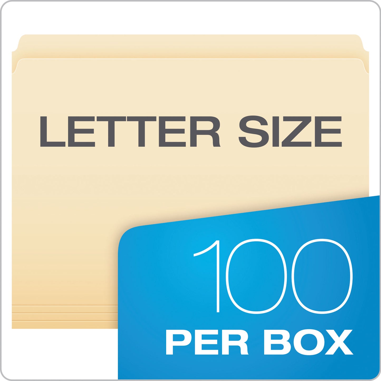Pendaflex Manila File Folders, Straight Tabs, Letter Size, 0.75" Expansion, Manila, 100/Box (752)