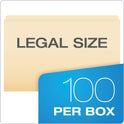 Pendaflex Manila File Folders, Straight Tabs, Legal Size, 0.75" Expansion, Manila, 100/Box (753)