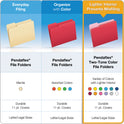 Pendaflex Colored File Folders, 1/3-Cut Tabs: Assorted, Letter Size, Lavender/Light Lavender, 100/Box (15213LAV)