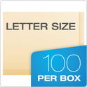 Pendaflex Manila Laminated Spine Shelf File Folders, Straight Tabs, Letter Size, Manila, 100/Box (11035)
