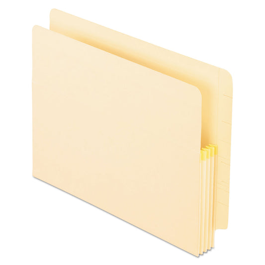 Pendaflex Manila Drop Front Shelf File Pockets with Tyvek Gusset Top, 1.75" Expansion, Letter Size, Manila, 25/Box (12811)