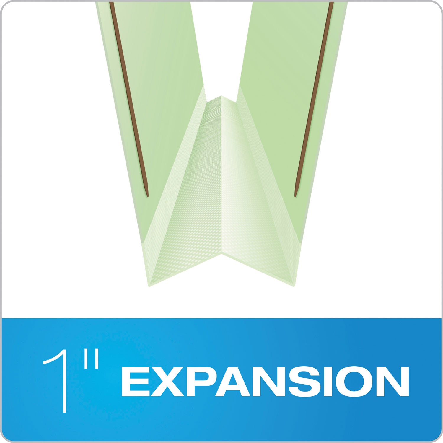 Pendaflex Heavy-Duty Pressboard Folders with Embossed Fasteners, 1/3-Cut Tabs, 1" Expansion, 2 Fasteners, Letter Size, Green, 25/Box (17178)