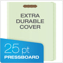 Pendaflex Heavy-Duty Pressboard Folders with Embossed Fasteners, Straight Tabs, 2" Expansion, 2 Fasteners, Letter Size, Green, 25/Box (17180)