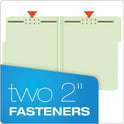 Pendaflex Heavy-Duty Pressboard Folders with Embossed Fasteners, 1/3-Cut Tabs, 3" Expansion, 2 Fasteners, Letter Size, Green, 25/Box (17182)