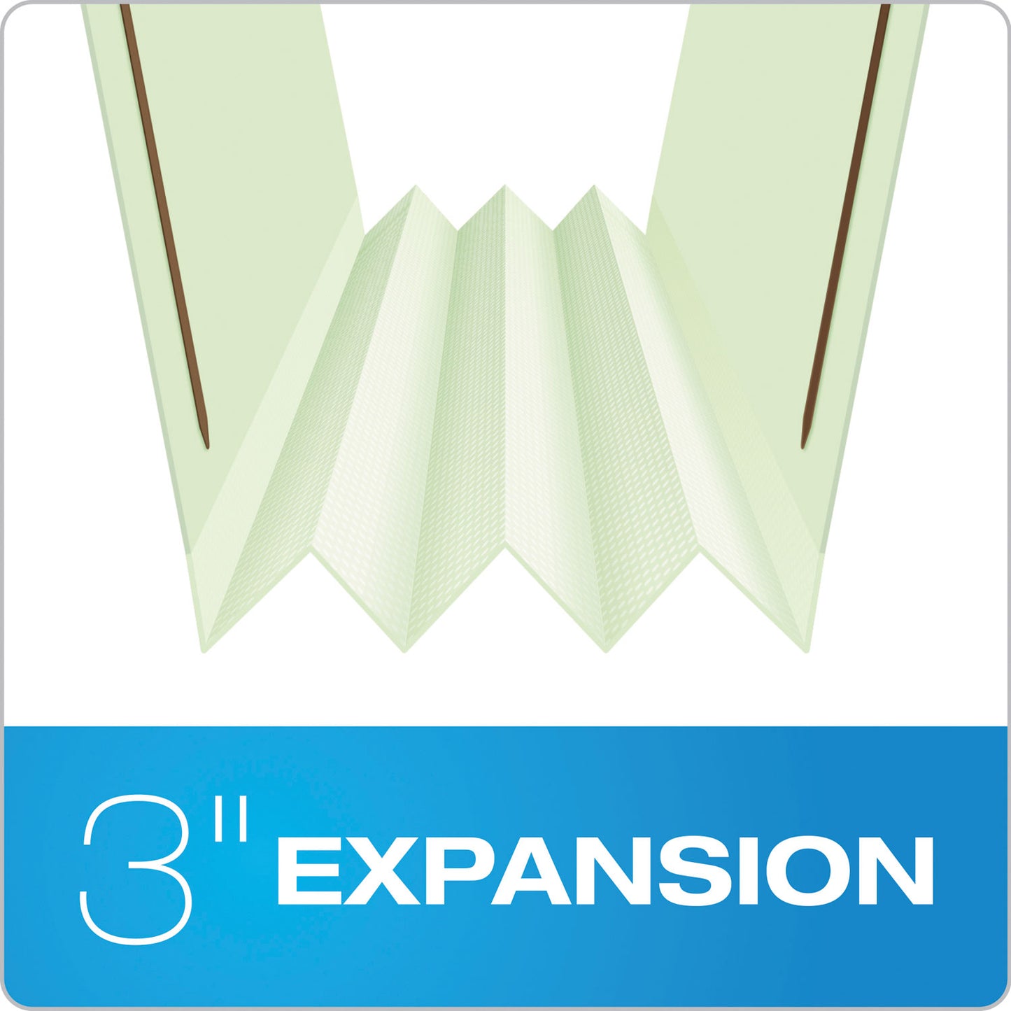 Pendaflex Heavy-Duty Pressboard Folders with Embossed Fasteners, 1/3-Cut Tabs, 3" Expansion, 2 Fasteners, Letter Size, Green, 25/Box (17182)