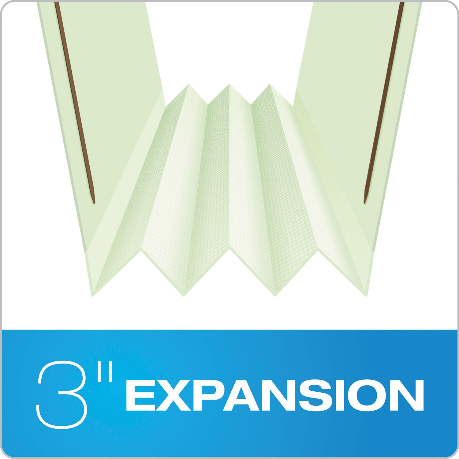 Pendaflex Heavy-Duty Pressboard Folders with Embossed Fasteners, 1/3-Cut Tabs, 3" Expansion, 2 Fasteners, Letter Size, Green, 25/Box (17182)