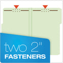 Pendaflex Heavy-Duty Pressboard Folders with Embossed Fasteners, 1/3-Cut Tabs, 3" Expansion, 2 Fasteners, Legal Size, Green, 25/Box (17187)