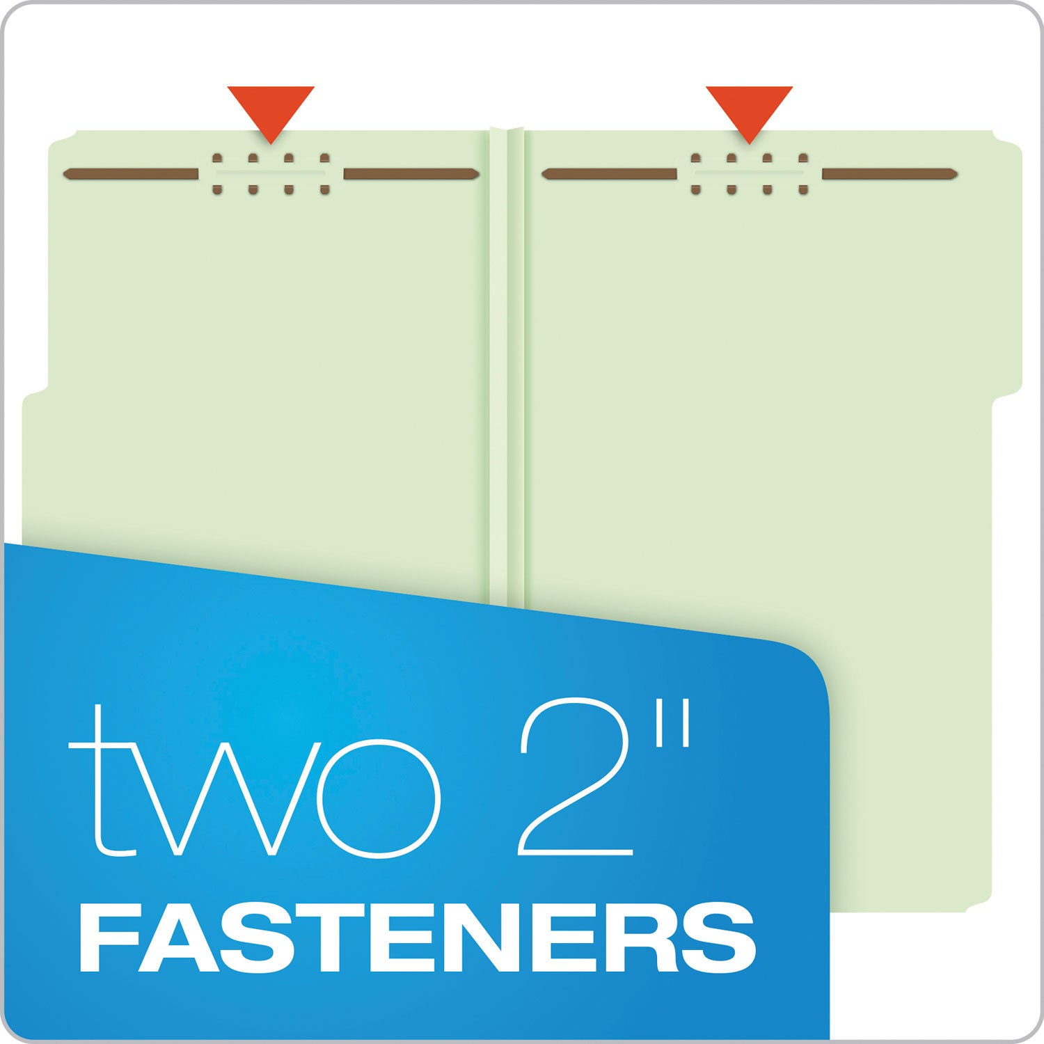 Pendaflex Heavy-Duty Pressboard Folders with Embossed Fasteners, 1/3-Cut Tabs, 3" Expansion, 2 Fasteners, Legal Size, Green, 25/Box (17187)