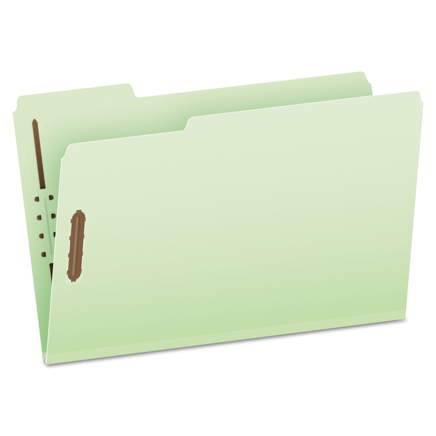 Pendaflex Heavy-Duty Pressboard Folders with Embossed Fasteners, 1/3-Cut Tabs, 2" Expansion, 2 Fasteners, Legal Size, Green, 25/Box (17186)