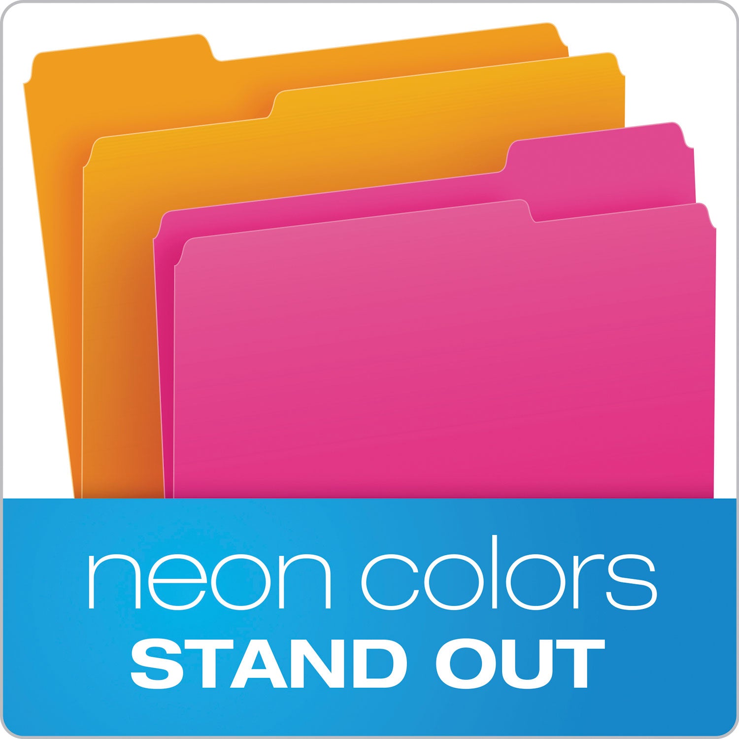Pendaflex Glow File Folders, 1/3-Cut Tabs: Assorted, Letter Size, 0.75" Expansion, Assorted Colors, 24/Pack (40523)