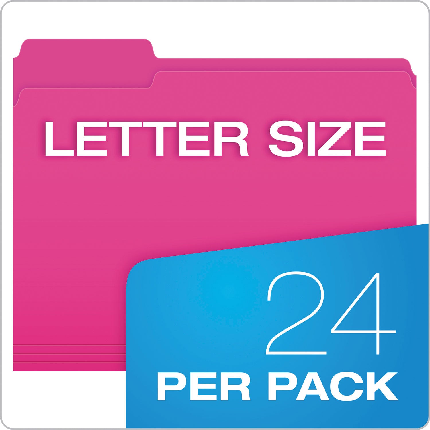 Pendaflex Glow File Folders, 1/3-Cut Tabs: Assorted, Letter Size, 0.75" Expansion, Assorted Colors, 24/Pack (40523)