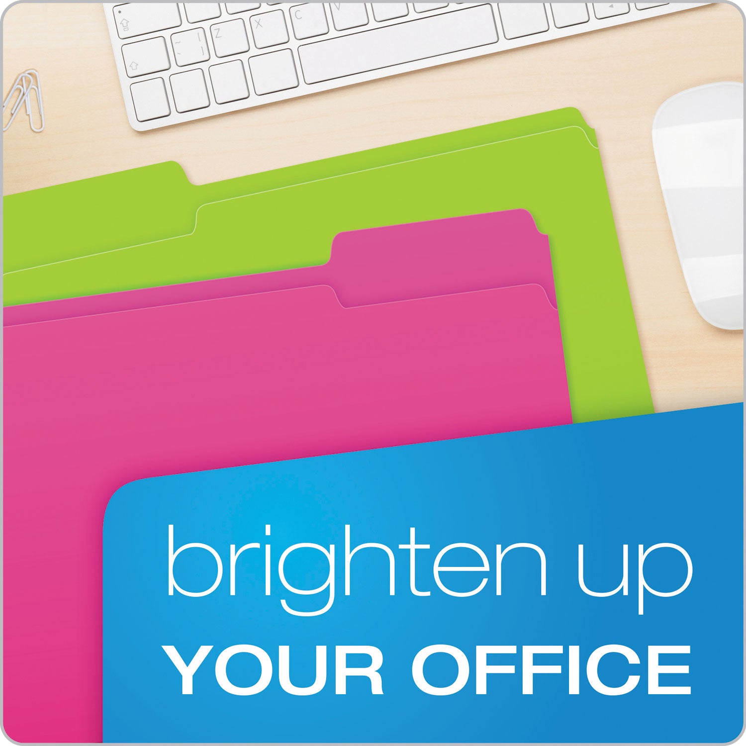 Pendaflex Glow File Folders, 1/3-Cut Tabs: Assorted, Letter Size, 0.75" Expansion, Assorted Colors, 24/Pack (40523)