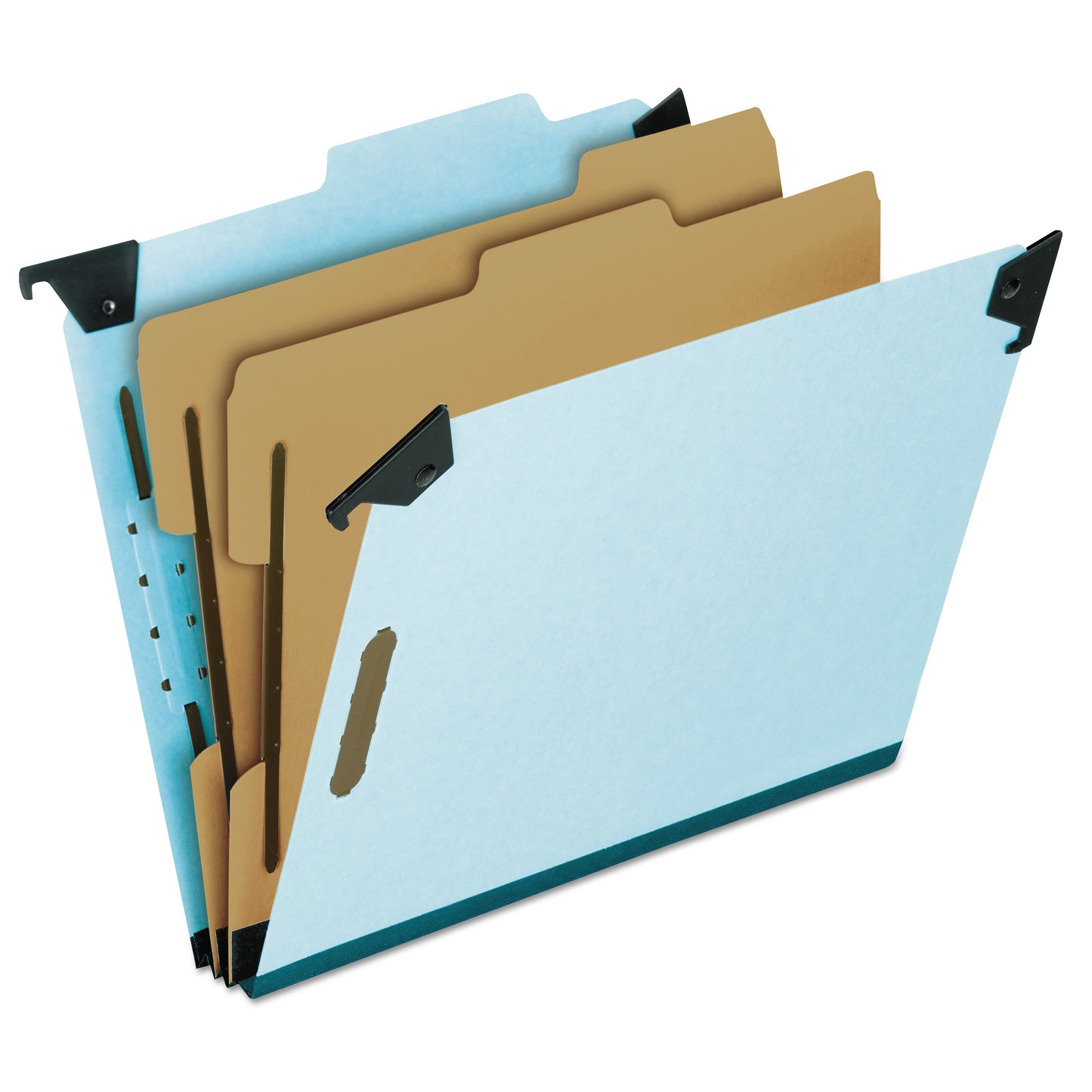 Pendaflex Hanging Classification Folders with Dividers, Letter Size, 2 Dividers, 2/5-Cut Exterior Tabs, Blue (59252)