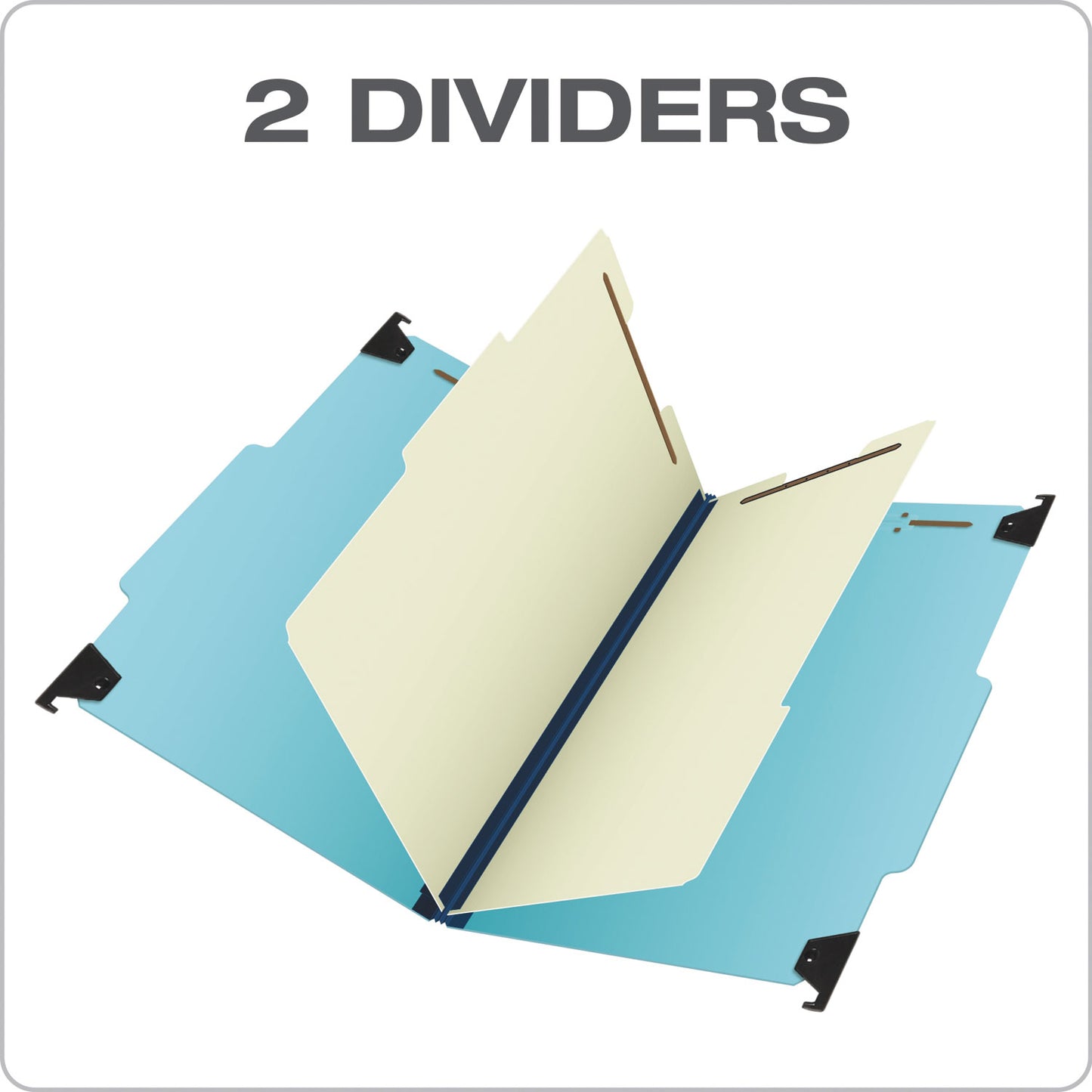 Pendaflex Hanging Classification Folders with Dividers, Legal Size, 2 Dividers, 2/5-Cut Exterior Tabs, Blue (59352)