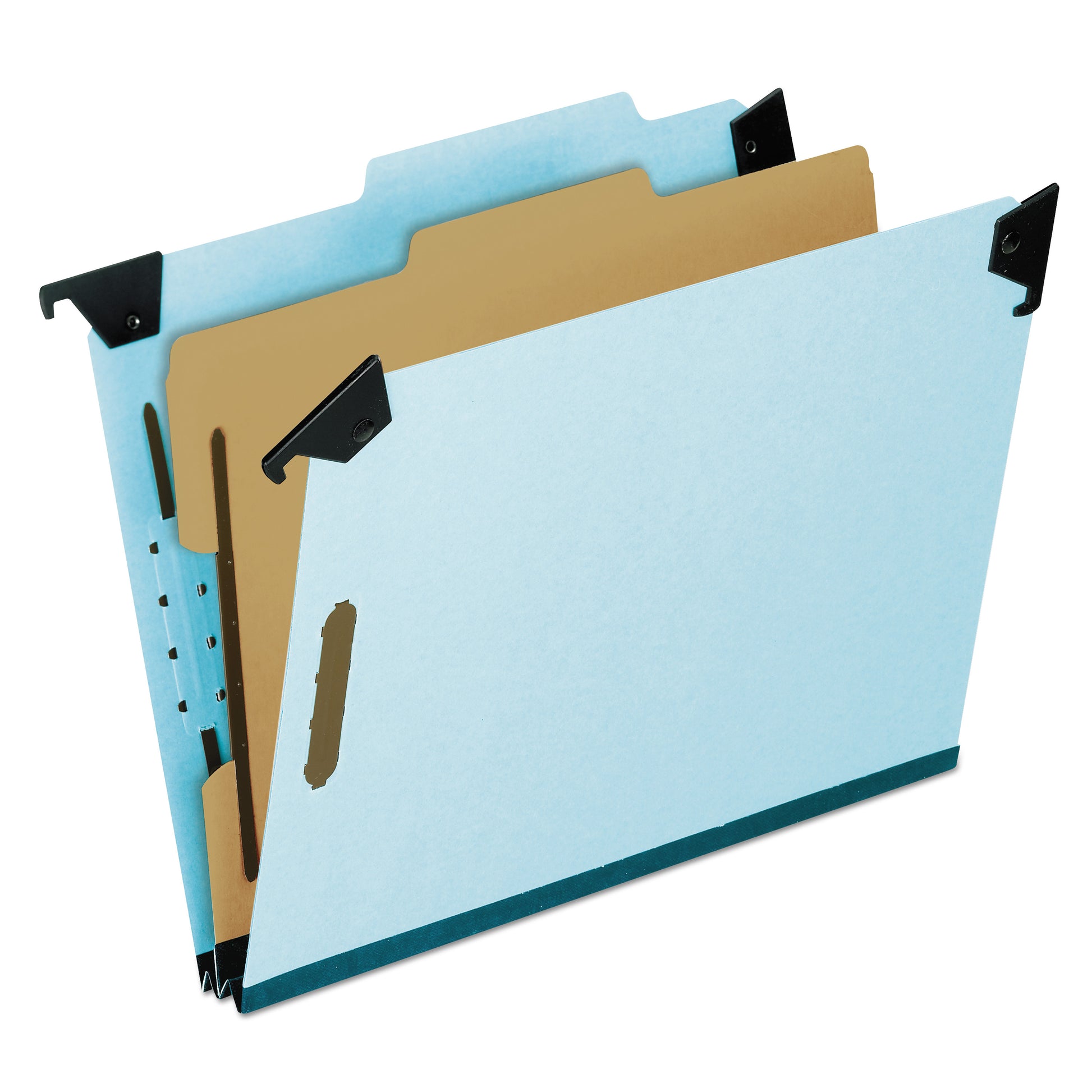 Pendaflex Hanging Classification Folders with Dividers, Letter Size, 1 Divider, 2/5-Cut Exterior Tabs, Blue (59251)