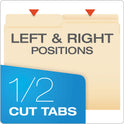 Pendaflex Manila File Folders, 1/2-Cut Tabs: Assorted, Letter Size, 0.75" Expansion, Manila, 100/Box (75212)
