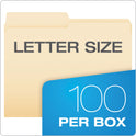Pendaflex Manila File Folders, 1/2-Cut Tabs: Assorted, Letter Size, 0.75" Expansion, Manila, 100/Box (75212)